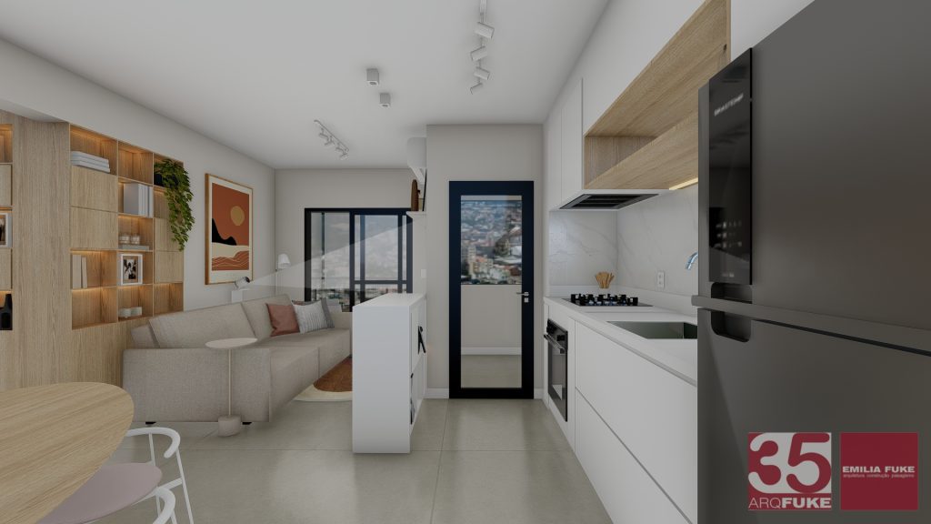 Projeto de interiores para obra rápida em apartamento de Pinheiros (SP)