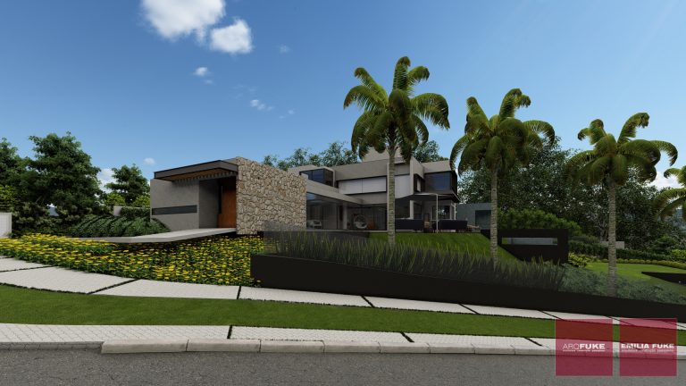 Projeto de arquitetura e interiores em casa de campo